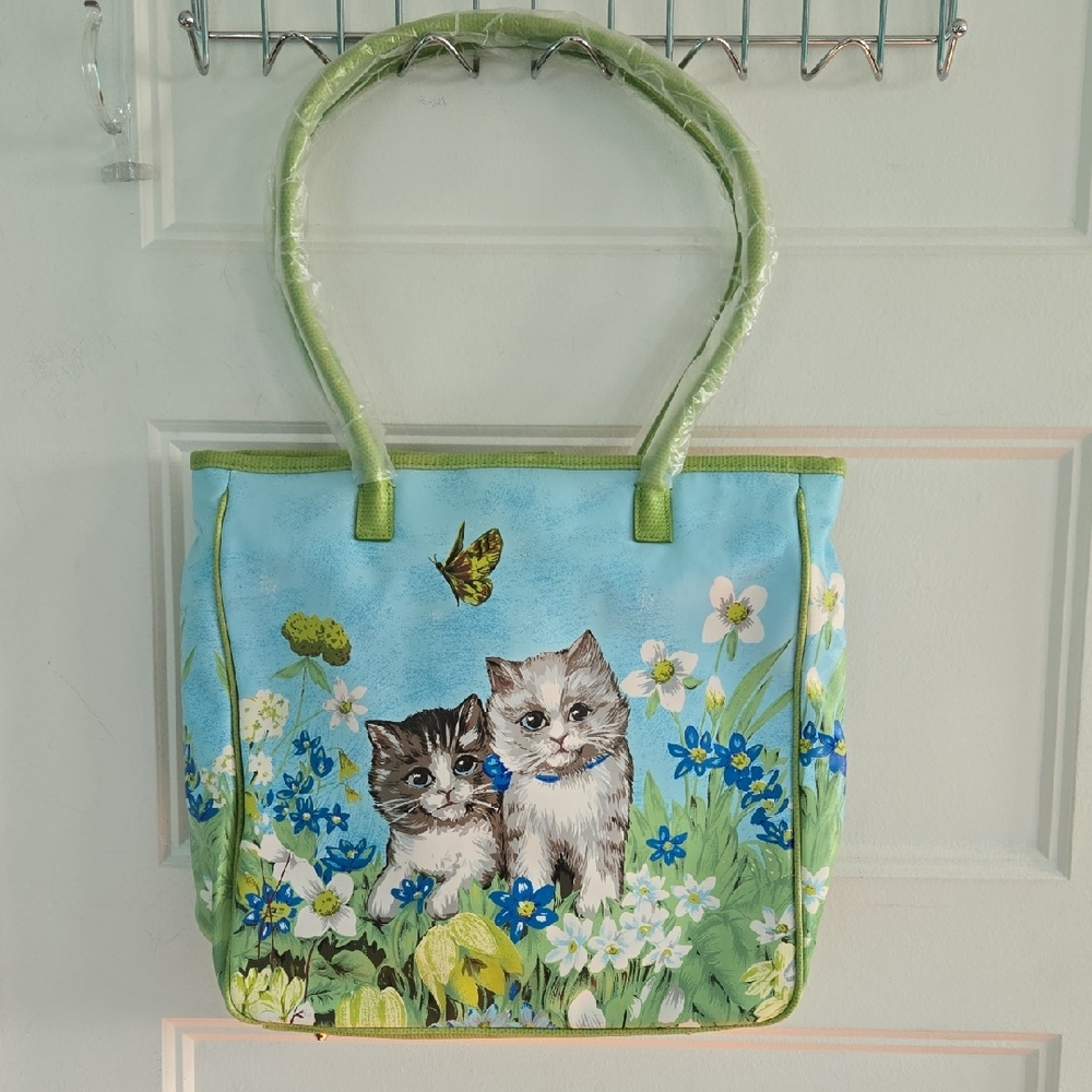 Vintage Kittens Butterfly Flowers Y2K Bag Cat Lovers Cats Cute Kitty Avon NWOT